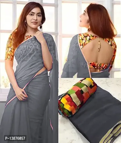 Beautiful Georgette Saree With Blouse Piece For Women-thumb0