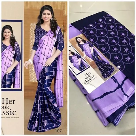 Beautiful Blend Saree With Blouse Piece For Women