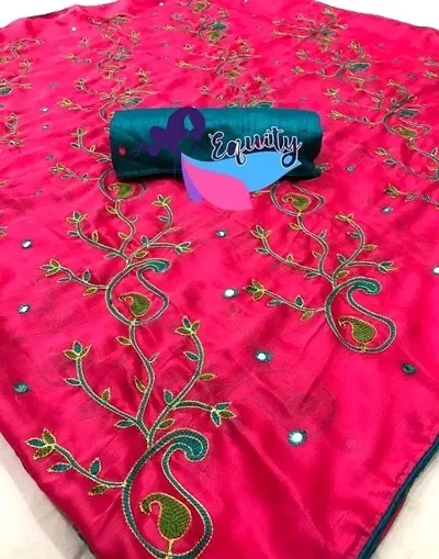 Elegant Cotton Blend Saree with Blouse piece 