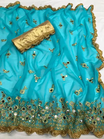 Beautiful Georgette Sarees With Blouse Piece