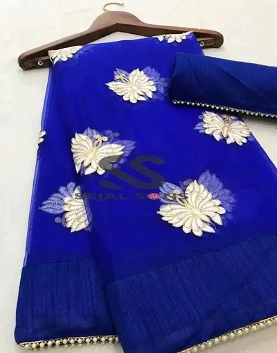 Beautiful Net Sarees With Blouse Piece