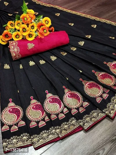 Beautiful Cotton Blend Saree With Blouse Piece For Women