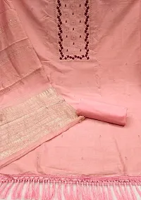 Designer Pink Georgette Unstitched Dress Material Top With Bottom Wear And Dupatta Set for Women-thumb2