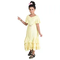 Fariha Fashions Latest Full Length Festive Party Wedding Long Frock Gown Dress for Girls. (4-5 Years, Lemon)-thumb2