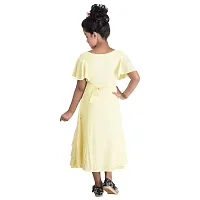 Fariha Fashions Latest Full Length Festive Party Wedding Long Frock Gown Dress for Girls. (4-5 Years, Lemon)-thumb1