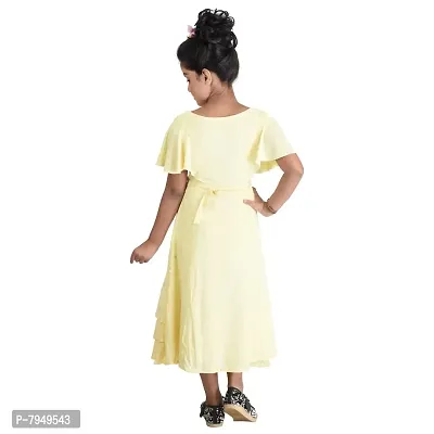 Fariha Fashions Latest Full Length Festive Party Wedding Long Frock Gown Dress for Girls. (4-5 Years, Lemon)-thumb2