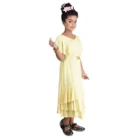 Fariha Fashions Latest Full Length Festive Party Wedding Long Frock Gown Dress for Girls. (4-5 Years, Lemon)-thumb3