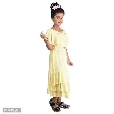 Fariha Fashions Latest Full Length Festive Party Wedding Long Frock Gown Dress for Girls. (4-5 Years, Lemon)-thumb4