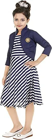 Fariha Fashions Girl's A-Line Knee Length Dress. (7-8 Years)-thumb1