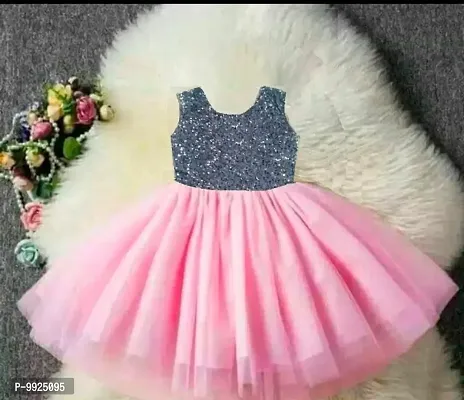 Pink Sequenced Dress for Girls