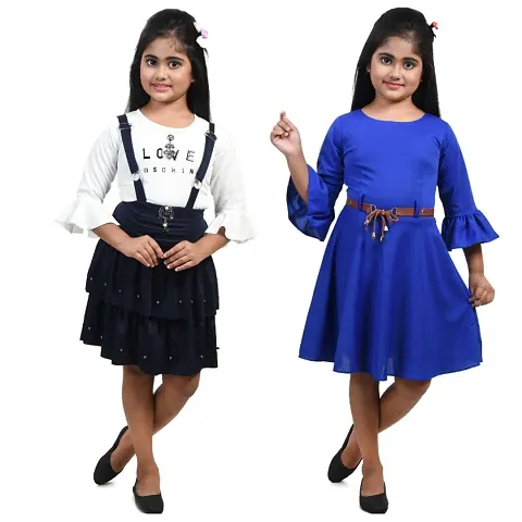 Causal Wear Cotton Blend Frock Pack of 2