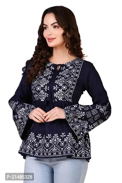 Fariha Fashions Womens printed Full Sleeves Festive Party Wear Top