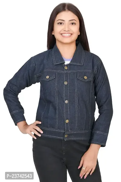 Fariha Fashions Denim Jeans Regular Winter Wear Black Jacket-thumb0