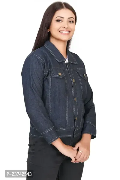 Fariha Fashions Denim Jeans Regular Winter Wear Black Jacket-thumb2