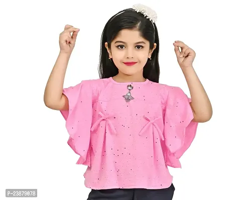 Classic Cotton Blend Top For Girls-thumb0