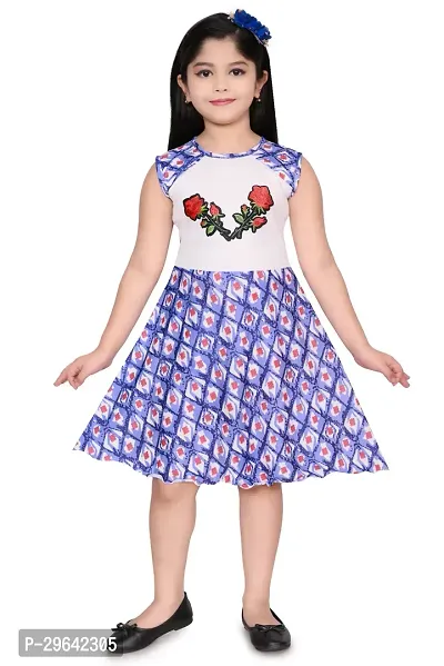 Stylish Cotton Blend Dress for Kids Girl-thumb0