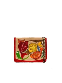 Love leather Women's Hand Painted Evening Bag With String I Hand Made Bag I Fish Art-thumb1