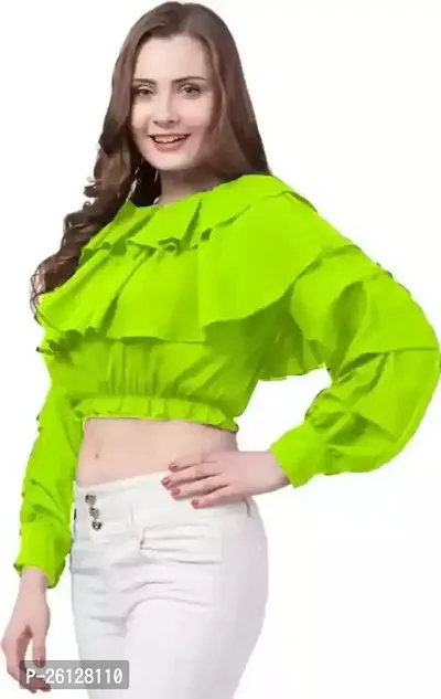 Women Of Shoulder Light Green Top-thumb0