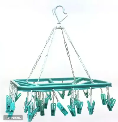 Plastic Foldable Cloth Drying Stand Hanger with 28 Clips pegs Baby Clothes Hanger Stand