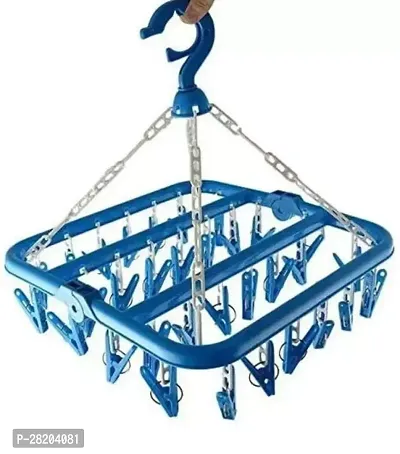 32 Clip Big Square Cloth Drying Hanger with Clips Plastic Cloth Clips Material Plastic-thumb0