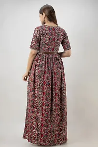Mahera Women's Traditional Ethnic Long Gown Western Dress|Stylish Latest Dresses|Long Kurtis|Gown|Kurtis|Maxi Dress| (L, Flower-Multi-1)-thumb1