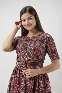 Mahera Women's Traditional Ethnic Long Gown Western Dress|Stylish Latest Dresses|Long Kurtis|Gown|Kurtis|Maxi Dress| (L, Flower-Multi-1)-thumb3