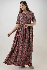 Mahera Women's Traditional Ethnic Long Gown Western Dress|Stylish Latest Dresses|Long Kurtis|Gown|Kurtis|Maxi Dress| (L, Flower-Multi-1)-thumb4