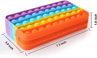 Pencil Pouch Case Simple Sensory Silicone Bubble Toy, Stationery Storage Bag-thumb1