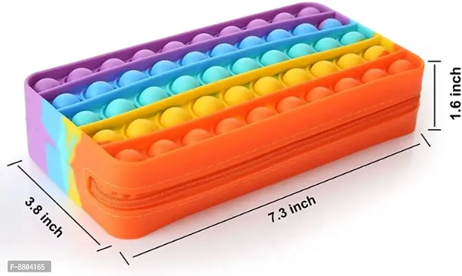 Pencil Pouch Case Simple Sensory Silicone Bubble Toy, Stationery Storage Bag-thumb2
