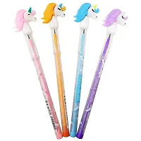 Unicorn Learning Collection-5pcs Pouch/Gel,Fur Pen/Pencil/Eraser for Kids-thumb2