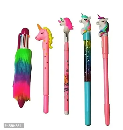 Unicorn Special Stationary Collection of Gel,Water Pen,Pencil for Kids- 5pcs-thumb0