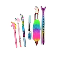 Unicorn Learning Collection-9 pcs Diary/Pouch/Pen/Gel Pen/Pencil/Eraser for Kids-thumb2