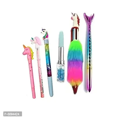 Unicorn Learning Collection-9 pcs Diary/Pouch/Pen/Gel Pen/Pencil/Eraser for Kids-thumb3