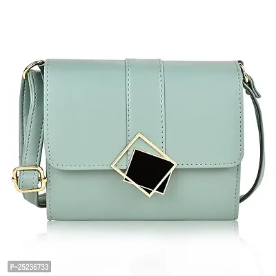 Stylish Synthetic Green Handbags For Women-thumb0