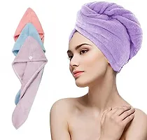 Hair Towel Wrap Absorbent Towel Hair-Drying Quick Dry Shower Caps Bathrobe Magic Hair Warp Towel Super Quick-Drying Microfiber Bath Towel Hair Dry Cap Sal (MULTI) - 1 pcs-thumb4
