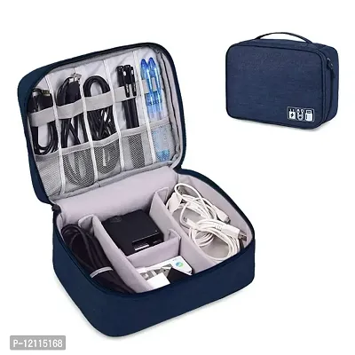 Electronics Accessories Organizer Travel Gadget Bag Pouch Carrying Case for Chargers Hard Disk Adapters Cables - 1 pcs