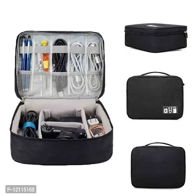 Electronics Accessories Organizer Travel Gadget Bag Pouch Carrying Case for Chargers Hard Disk Adapters Cables - 1 pcs-thumb4