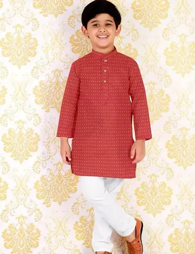 Stylish Polycotton Kurta Set For Boys