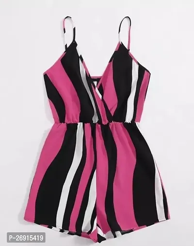 Elegant Rayon Striped Jumpsuits For Girls-thumb0