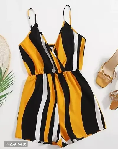 Elegant Rayon Striped Jumpsuits For Girls