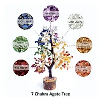 Seven Chakra Crystal Money Tree Feng Shui Bonsai Healing Crystals and Gemstone Sculpture Good Luck Spiritual Gifts Home Office Desk Deacute;cor 300 Bead Size 10-12 In-thumb1