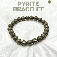 VIBESLE Natural Pyrite Bracelet With Lab Test Certificate and Original Pyrite Stone Ring - Certified Piride - Natural Pirate Crystal Ring for Money, Abundance, Wealth, Success and Prosperity For Men W-thumb1