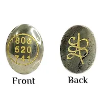 Natural Money Stone with Zibu Symbol Coin, Angelic Number Oval Shape-thumb2