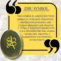 Natural Money Stone with Zibu Symbol Coin, Angelic Number Oval Shape-thumb3