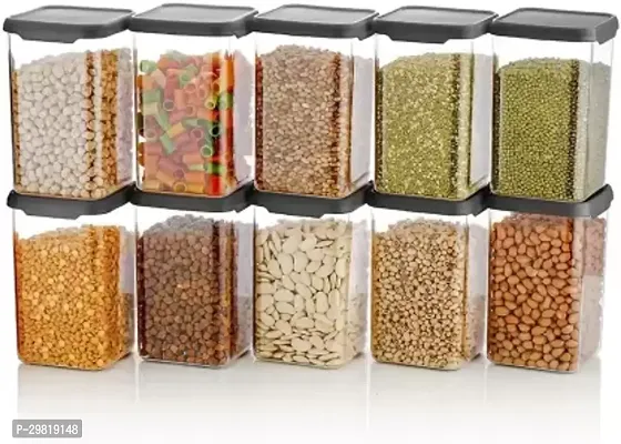 Unbreakable Air Tight Plastic Storage Container Jars Combo Set -1100ml Pack Of 10-thumb0