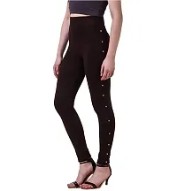Oyshome Pearl Stretchable Cotton Blend Design Jegging for Girls / Women latest Design Black Jeans Leggings 28 to 32 Size-thumb3