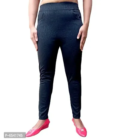Oyshome Cotton Blend Jegging for Women/Girls Stretchable Ankle Length Black Jeggings Waist Size 28 to 32 Pack of 1-thumb0