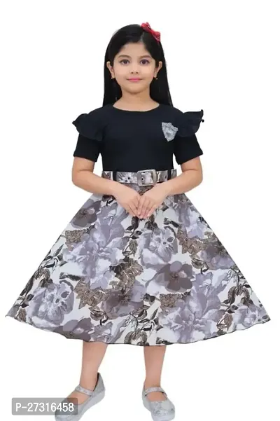 Stylish Multicoloured Cotton Blend Frocks For Girl-thumb0