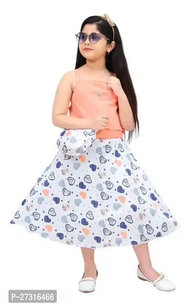 Stylish Multicoloured Cotton Blend Frocks For Girl-thumb0