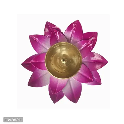 Aroomantrade; Diya for Diwali, Home deacute;cor,Puja in Lotus Flower Shape with tealight (Color-Purple Pink, Pack of_01)